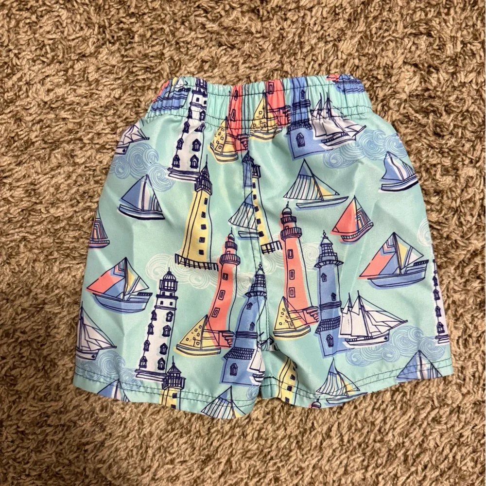 Rugged Butts Nautical Print Swim Trunks